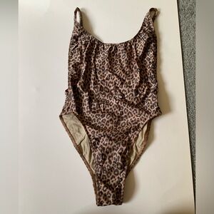 American Apparel leopard low back swim one piece